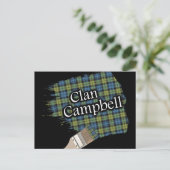 Campbell Scottish Tartan Paint Brush Postkarte (Stehend Vorderseite)