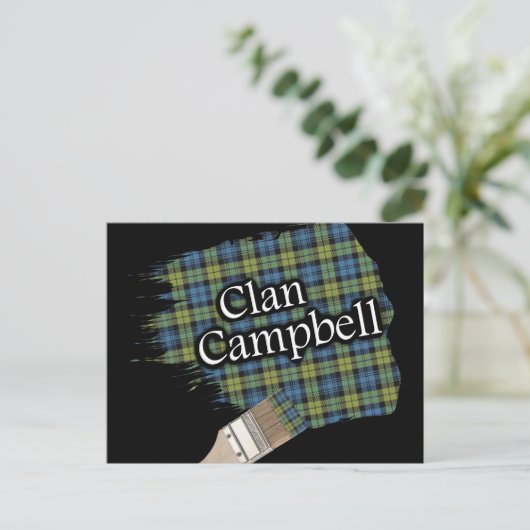 Campbell Scottish Tartan Paint Brush Postkarte (Stehend Vorderseite)