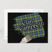 Campbell Scottish Tartan Paint Brush Postkarte (Vorne/Hinten)