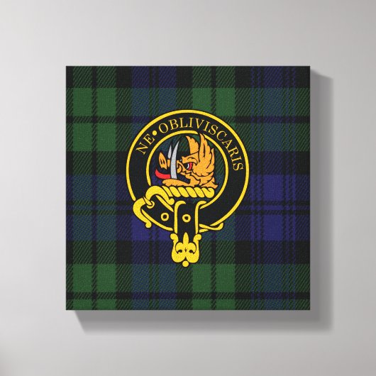 Campbell Scottish Wappen und Tartan Canvas print Leinwanddruck (Vorderseite)
