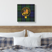 Campbell Scottish Wappen und Tartan Canvas print Leinwanddruck (Insitu (Schlafzimmer))