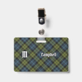 Campbell Tartan Abzeichen Ausweis (Vorderseite mit Clip)