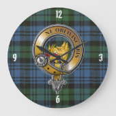 Campbell Tartan & Abzeichen Große Wanduhr (Vorderseite)