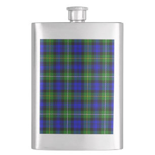 Campbell-Tartan blau-grün kariert Flachmann