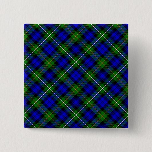 Campbell Tartan Blau kariert Button (Vorderseite)