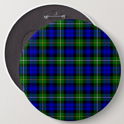 Campbell Tartan Blau kariert Button (Vorne & Hinten)