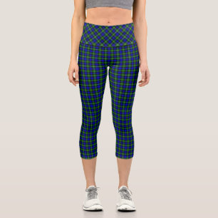Campbell Tartan Blau kariert Capri Leggings