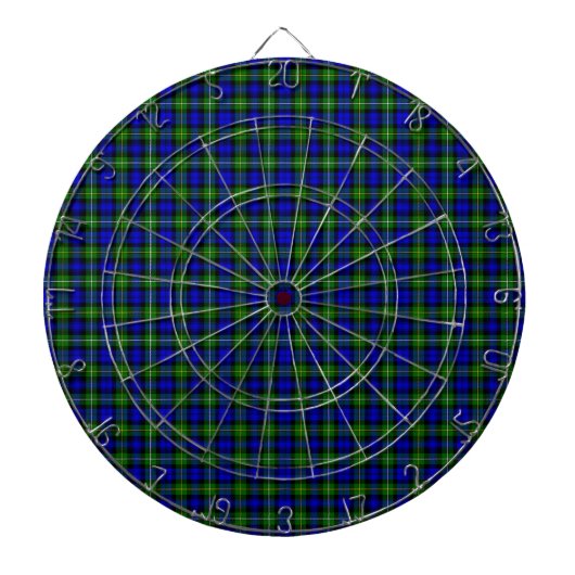 Campbell Tartan Blau kariert Dartscheibe (vorne)