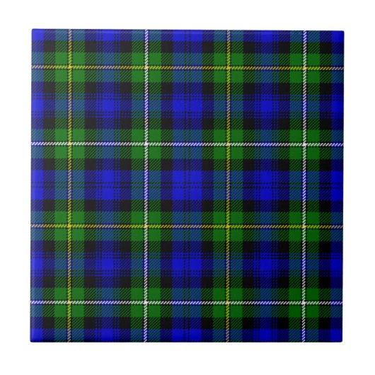 Campbell Tartan Blau kariert Fliese (Vorderseite)
