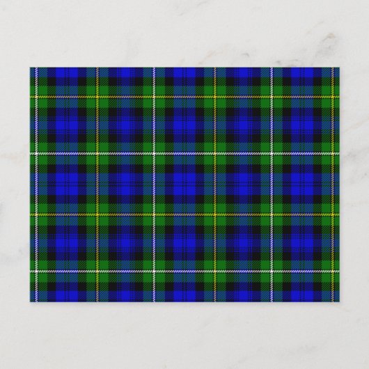 Campbell Tartan Blau kariert Postkarte (Vorderseite)