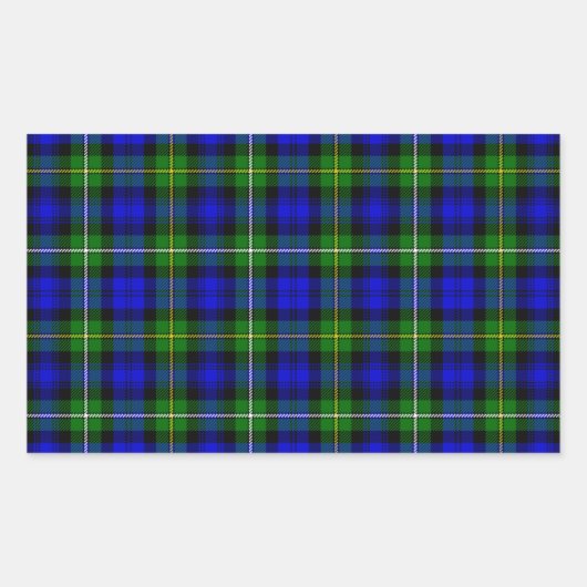 Campbell Tartan Blau kariert Rechteckiger Aufkleber (Vorderseite)