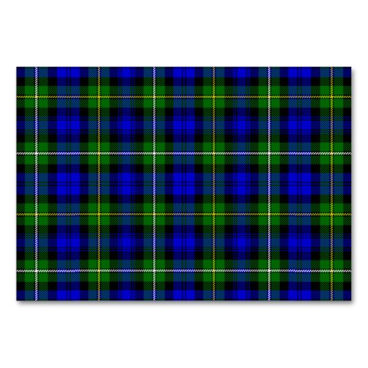 Campbell Tartan Blau kariert Tischnummer (Vorderseite)