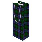 Campbell Tartan Green Kariert Geschenktüte Für Weinflaschen (Rückseite Schrägansicht)
