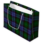 Campbell Tartan Green Kariert Große Geschenktüte (Vorderseite Schrägansicht)