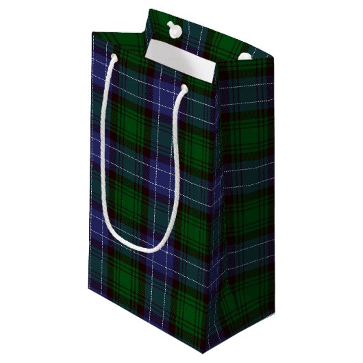 Campbell Tartan Green Kariert Kleine Geschenktüte (Vorderseite Schrägansicht)