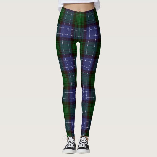 Campbell Tartan Green Kariert Leggings (Vorderseite)