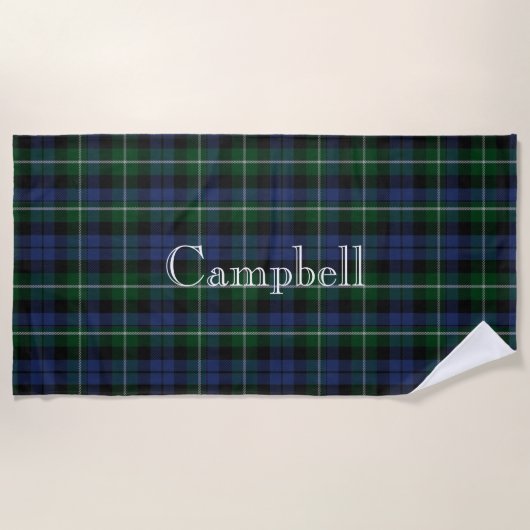 Campbell Tartan Kariert Beach Handtuch (Vorderseite)