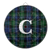 Campbell Tartan Kariert Mit Monogramm Dartscheibe (vorne)
