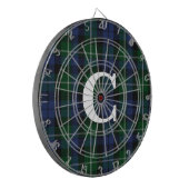 Campbell Tartan Kariert Mit Monogramm Dartscheibe (Vorderseite Links)