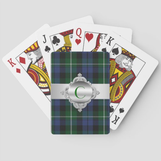 Campbell Tartan Karierte Monogram Playing Cards Spielkarten (Rückseite)