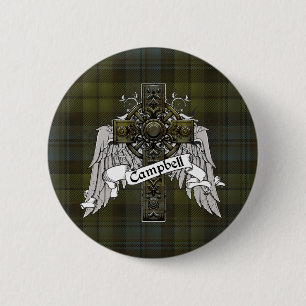 Campbell Tartan Kreuz Button