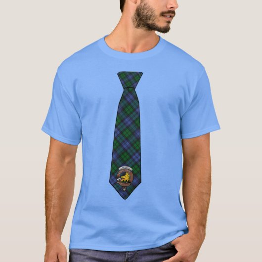 Campbell Tartan Necktie T - Shirt mit Abzeichen (Vorderseite)
