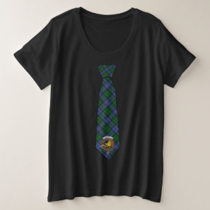 Campbell Tartan Necktie T - Shirt mit Abzeichen Pl