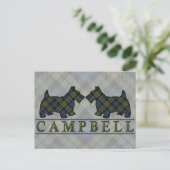 Campbell Tartan Scottie Dogs Postkarte (Stehend Vorderseite)
