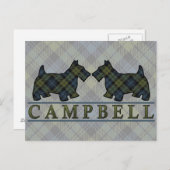Campbell Tartan Scottie Dogs Postkarte (Vorne/Hinten)