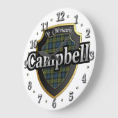 Campbell Tartan Scottish Dream Clock Große Wanduhr (Winkel)