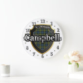 Campbell Tartan Scottish Dream Clock Große Wanduhr (Zuhause)