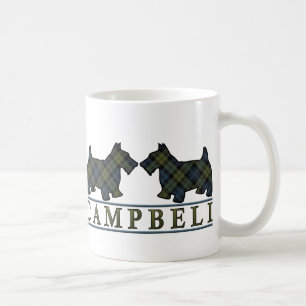 Campbell Tartan Scottish Scottie Dogs Kaffeetasse