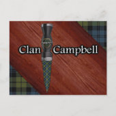 Campbell Tartan Scottish Sgian Dubh Blade Postkarte (Vorderseite)