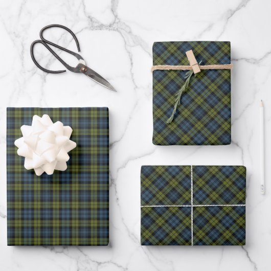 Campbell Tartan Wrapping Paper Sheets Geschenkpapier Set (Vorderseite)