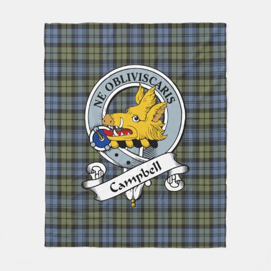 Campbell verblasstes Clan Abzeichen Tartan Kariert Fleecedecke (Vorderseite)