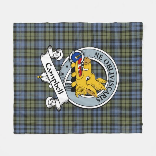 Campbell verblasstes Clan Abzeichen Tartan Kariert Fleecedecke (Vorderseite (Horizontal))