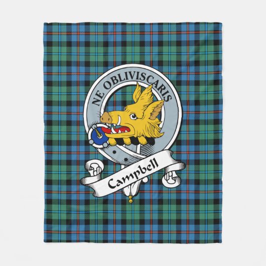 Campbell von Cawdor Ancient Clan Abzeichen Tartan Fleecedecke (Vorderseite)