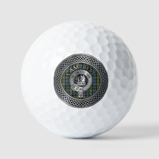 Campbell Wappen & Tartan Knot Golf Balls Golfball (Vorderseite)