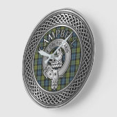 Campbell Wappen & Tartan Knot Large Clock Große Wanduhr (Winkel)