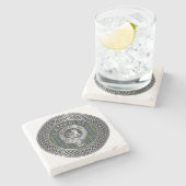 Campbell Wappen & Tartan Knot Stone Untersetzer (Seitenansicht)