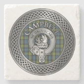 Campbell Wappen & Tartan Knot Stone Untersetzer (Vorderseite)