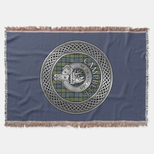 Campbell Wappen & Tartan Knot Throw Blanket Decke (Vorderseite)