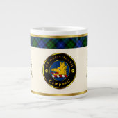 Campbell Wappen & Tartan w/Thistle Personalisiert Jumbo-Tasse (Vorderseite)