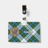 Campbell Wappen über Dress Tartan Ausweis (Vorderseite mit Clip)