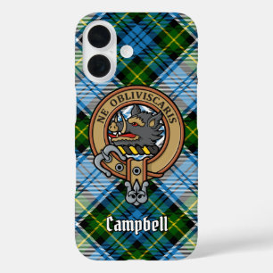 Campbell Wappen über Dress Tartan iPhone 16 Hülle