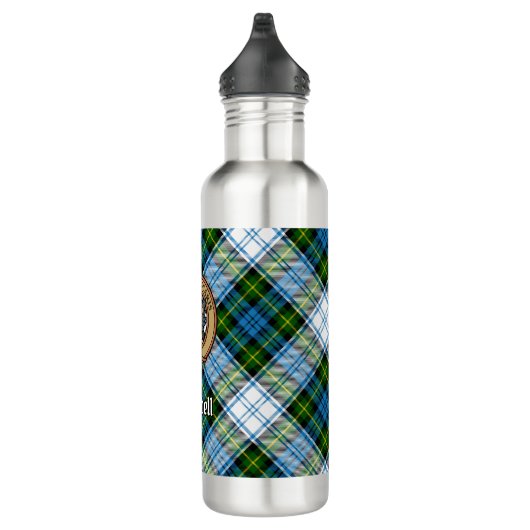 Campbell Wappen über Dress Tartan Edelstahlflasche (Rechts)
