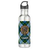Campbell Wappen über Dress Tartan Edelstahlflasche (Vorderseite)