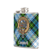 Campbell Wappen über Dress Tartan Flachmann (Links)