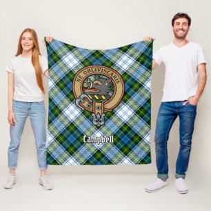 Campbell Wappen über Dress Tartan Fleecedecke