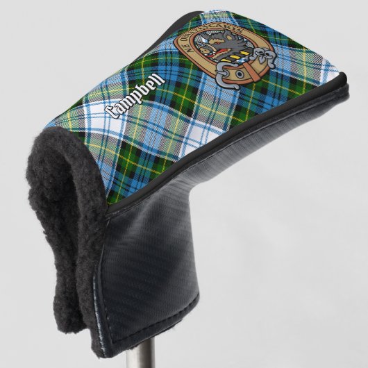 Campbell Wappen über Dress Tartan Golf Head Cover Golf Headcover (3/4 Vorderseite)